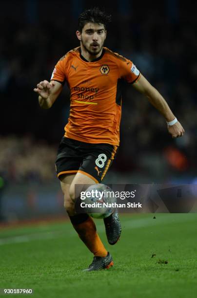 Ruben Diogo da Silva Neves of Wolverhampton Wanderers in action during the Sky Bet Championship match between Aston Villa and Wolverhampton Wanderers...