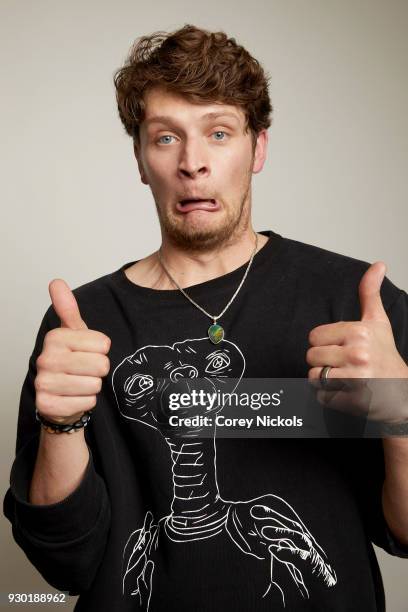 Actor Brett Dier from the film "The New Romantic" poses for a portrait in the Getty Images Portrait Studio Powered by Pizza Hut at the 2018 SXSW Film...