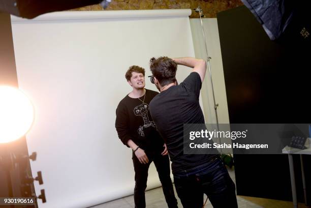 Actor Brett Dier from the film "The New Romantic" poses for a portrait at the Pizza Hut Lounge at the 2018 SXSW Film Festival on March 10, 2018 in...