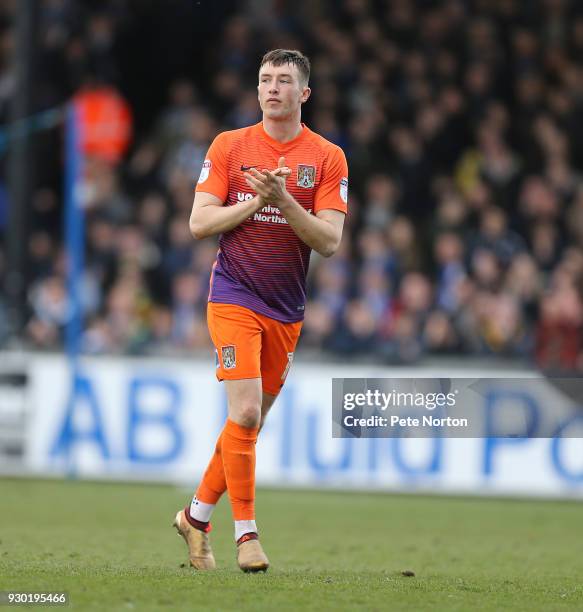 Chris Long of Northampton Town in action during the Sky Bet League One match between Bristol Rovers and Northampton Town at Memorial Stadium on March...