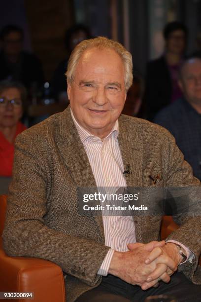Austrian actor Friedrich von Thun attends the NDR Talk Show on March 9, 2018 in Hamburg, Germany.