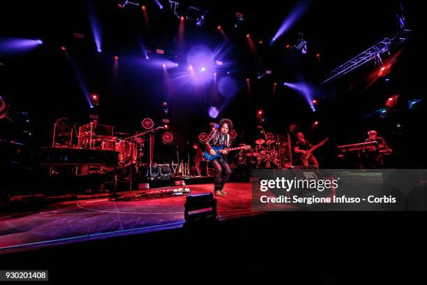 Steve Lukather of Toto performs on stage at Mediolanum Forum of Assago on March 10, 2018 in Milan, Italy.