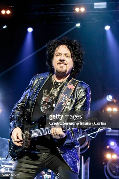 Steve Lukather of Toto performs on stage at Mediolanum Forum of Assago on March 10, 2018 in Milan, Italy.