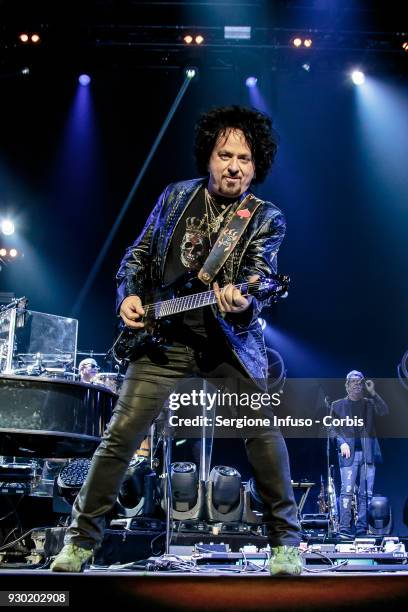 Steve Lukather of Toto performs on stage at Mediolanum Forum of Assago on March 10, 2018 in Milan, Italy.