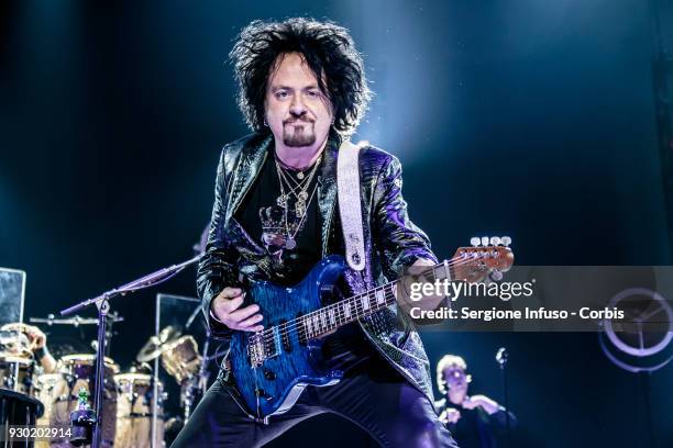 Steve Lukather of Toto performs on stage at Mediolanum Forum of Assago on March 10, 2018 in Milan, Italy.