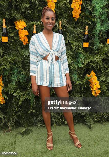Issa Rae is seen at the Veuve Clicquot Fourth Annual Clicquot Carnaval Supporting the Perez Art Museum Miami at Museum Park on March 10, 2018 in...