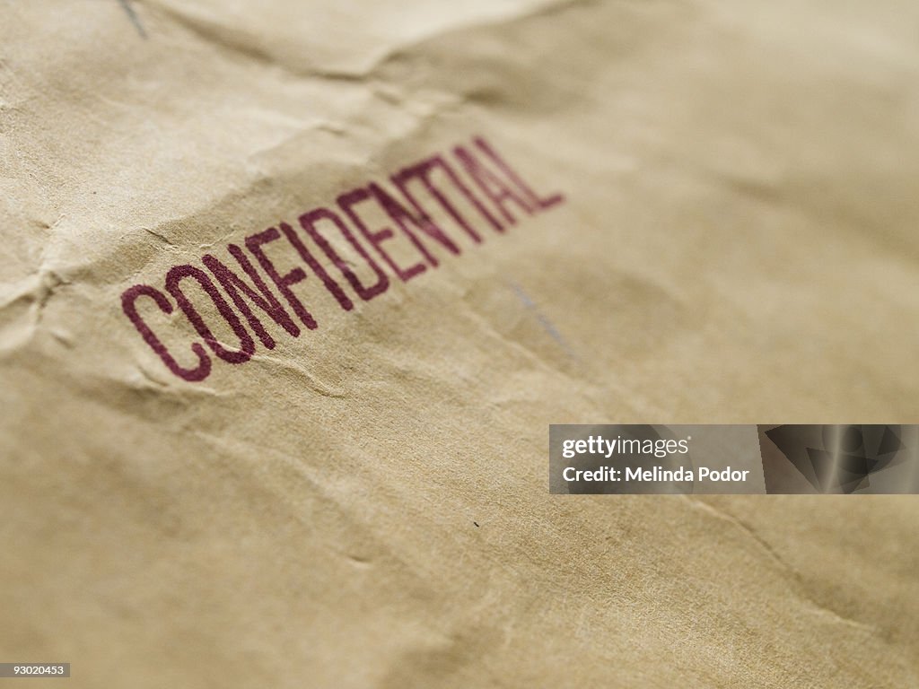 CONFIDENTIAL stamped on an envelope or package
