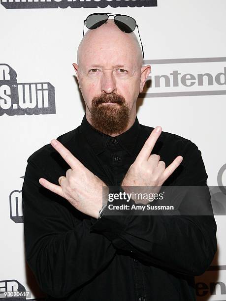 Judas Priest's Rob Halford attends the 25 years of Mario celebration at the Nintendo World Store on November 12, 2009 in New York City.