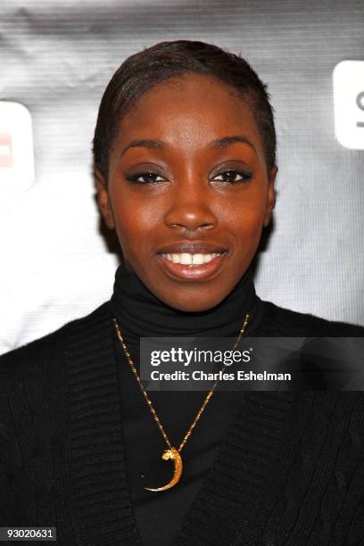 Singer/songwriter Estelle attends the Swatch Brand re-launch at the Swatch Store Times Square on November 12, 2009 in New York City.