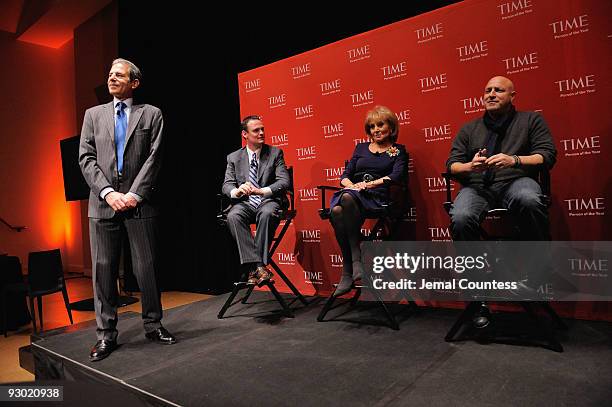 Managing editor for Time Richard Stengel, mayor Luke Ravenstahl, TV personality Barbara, Chef Tom Colicchio attend the TIME's 2009 Person of the Year...