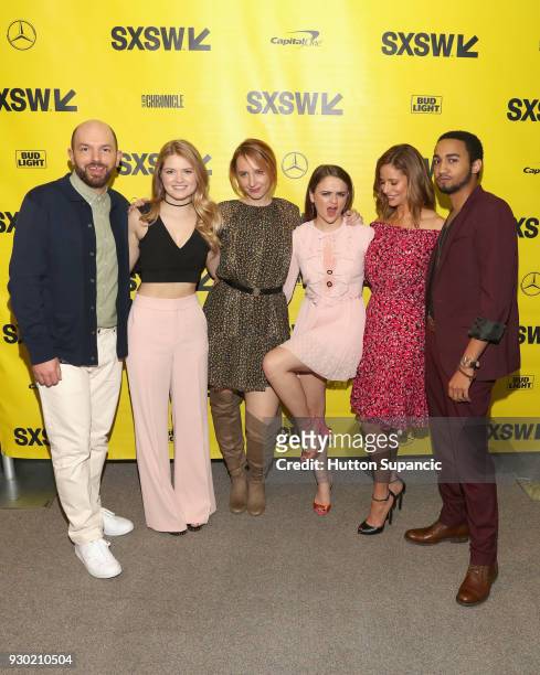 Actor Paul Scheer, Kelly Lamor Wilson, director Becca Gleason, actors Joey King, Andrea Savage and Stephen Ruffin attend the premiere of "Summer '03"...