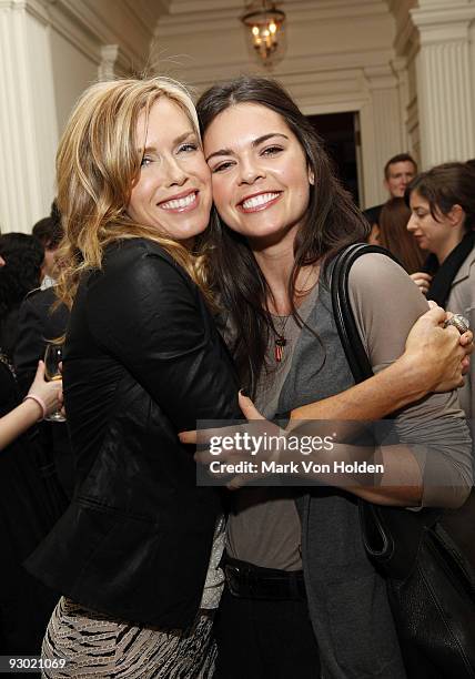 Author Kathy Freston and Katie Lee attend the "Eating Animals" Book launch celebration at a Private Residence on November 12, 2009 in New York City.