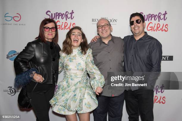 Molly Madden , actress Haley Lu Richardson, agent David DeCamillo and Matt Vioral walk the red carpet at the afterparty for the SXSW Film premiere of...