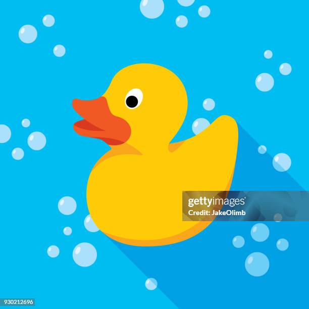 rubber duck icon flat - animal mouth stock illustrations