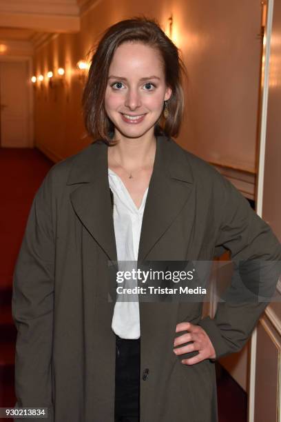 Amelie Plaas-Link attends the premiere 'Der Entertainer' on March 10, 2018 in Berlin, Germany.