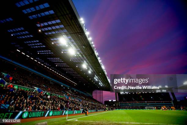 General views of Villa park during the Sky Bet Championship match between Aston Villa and Wolverhampton Wanderers at Villa Park on March 10, 2018 in...