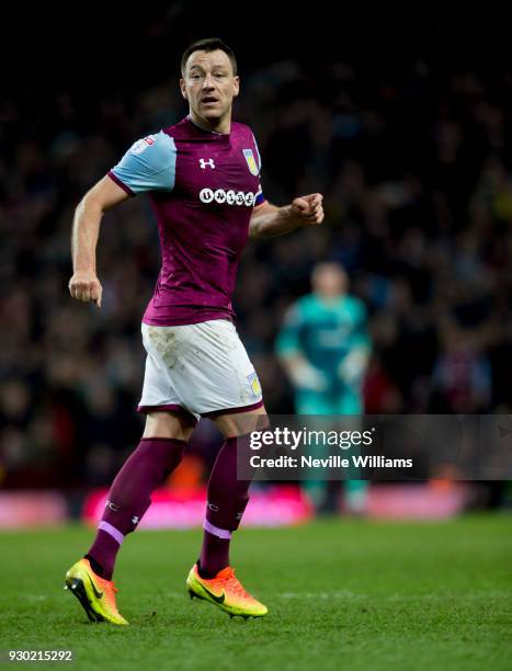 John Terry of Aston Villa during the Sky Bet Championship match between Aston Villa and Wolverhampton Wanderers at Villa Park on March 10, 2018 in...