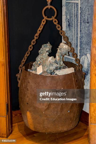 Eagle River, Michigan, Eagle River Museum, Copper mine exhibit, This kibble was used to carry the copper out of the mine, Cira 1844.