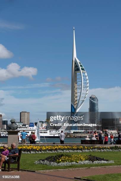 The Emirates Spinnaker Tower Portsmouth viewed across Portsmouth Harbor from Gosport waterfront,