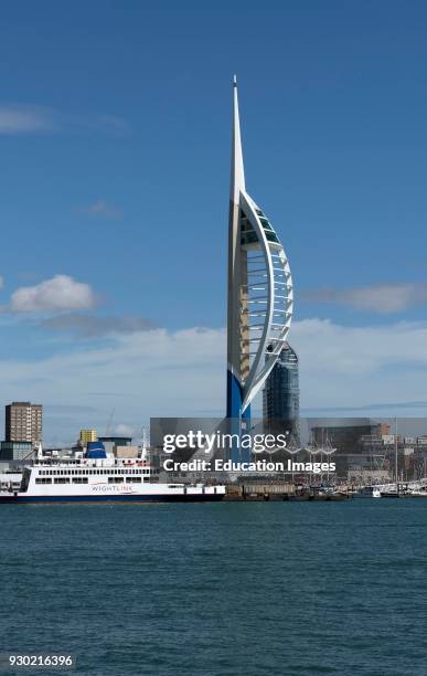 The Emirates Spinnaker Tower Portsmouth viewed across Portsmouth Harbor from Gosport waterfront,