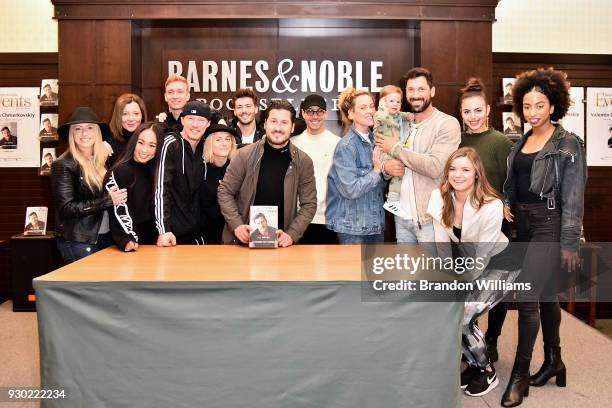 The cast of Maks & Val & Peta Confidental attends the signing of Valentin Chmerkovskiy's new book "I'll Never Change My Name" at Barnes & Noble at...