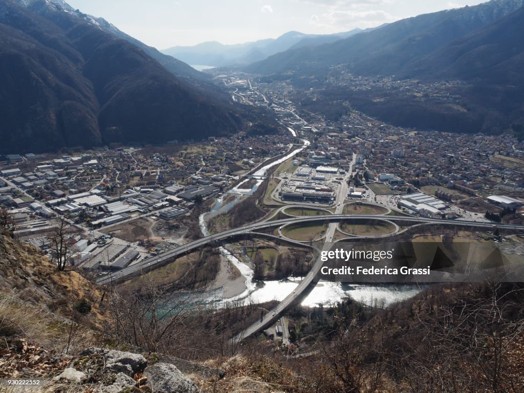 View Of Ossola Valley, Toce River And Orta Lake, Seen From The Top Of Mount Montorfano