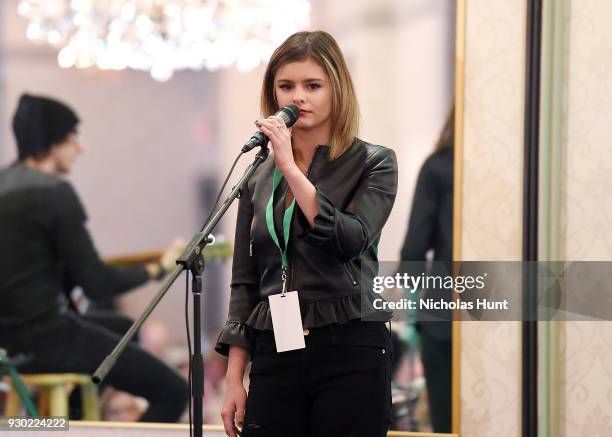 Singer Jacquie Lee performs during the Christina Grimmie Foundation Fundraiser on March 10, 2018 in Voorhees, New Jersey.