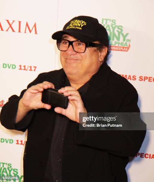 Actor Danny DeVito attends the release of "It's Always Sunny In Philadelphia" Christmas Special DVD at Guys and Dolls Lounge on November 12, 2009 in...