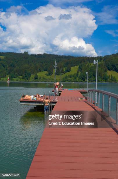 Buhl, Lake Buhl, Alpsee lake, Allgau, Bavaria, Germany, Europe .