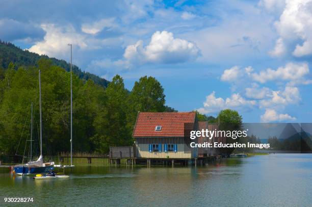 Buhl, Lake Buhl, Alpsee lake, Allgau, Bavaria, Germany, Europe .