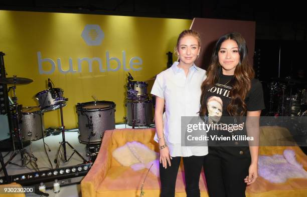 Founder and CEO of Bumble Whitney Wolfe and Gina Rodriguez attend Bumble Presents: Empowering Connections at Fair Market on March 10, 2018 in Austin,...