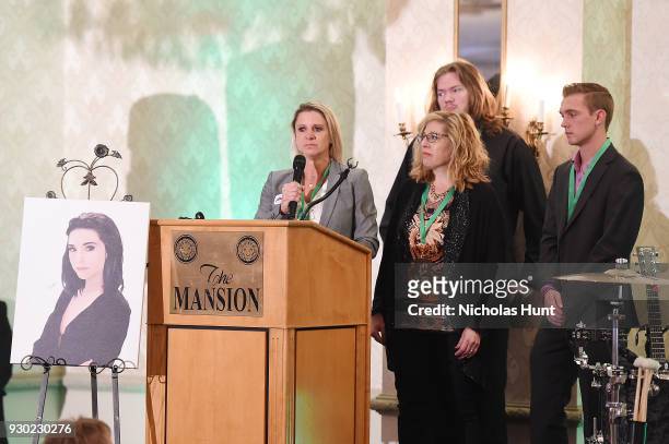 Lisa Fine, Iris Scherman and Thomas Holgate Speak during the Christina Grimmie Foundation Fundraiser on March 10, 2018 in Voorhees, New Jersey.