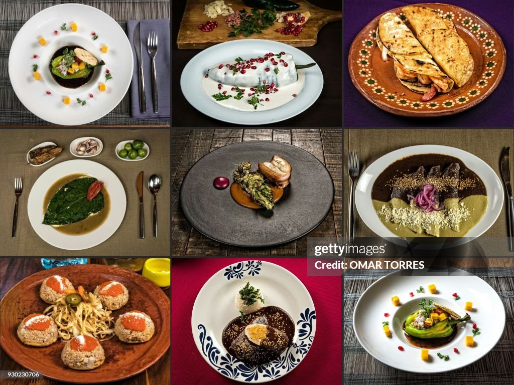COMBO-MEXICO-GASTRONOMY-HAUTE-CHILI-TRADITIONAL DISHES-MOLE-TRAD