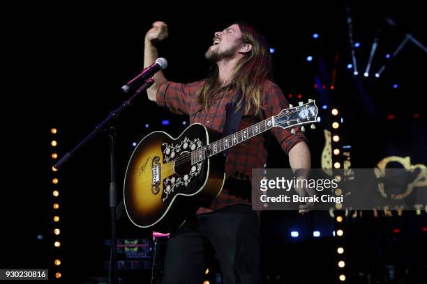 Lukas Nelson performs on day 2 of C2C Country to Country festival at The O2 Arena on March 10, 2018 in London, England.