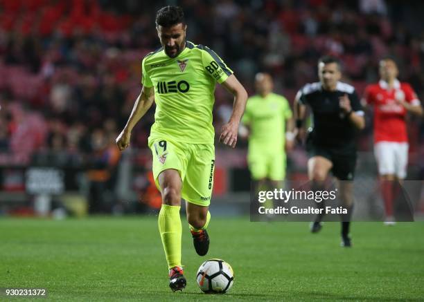Aves midfielder Braga from Portugal in action during the Primeira Liga match between SL Benfica and CD Aves at Estadio da Luz on March 10, 2018 in...