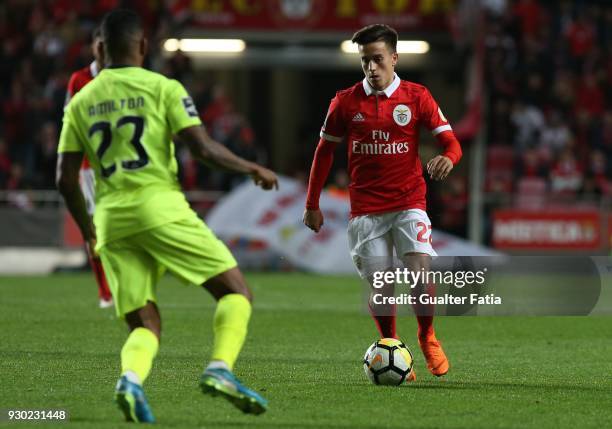 Benfica forward Franco Cervi from Argentina in action during the Primeira Liga match between SL Benfica and CD Aves at Estadio da Luz on March 10,...