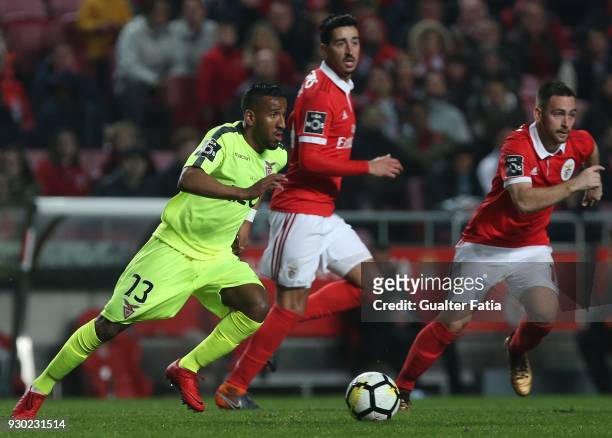 Aves forward Hamdou Elhouni from Lebanon in action during the Primeira Liga match between SL Benfica and CD Aves at Estadio da Luz on March 10, 2018...