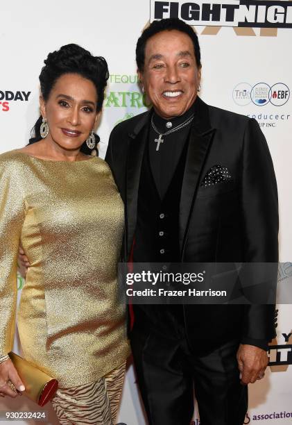 Frances Glandney and Smokey Robinson attend Celebrity Fight Night XXIV on March 10, 2018 in Phoenix, Arizona.