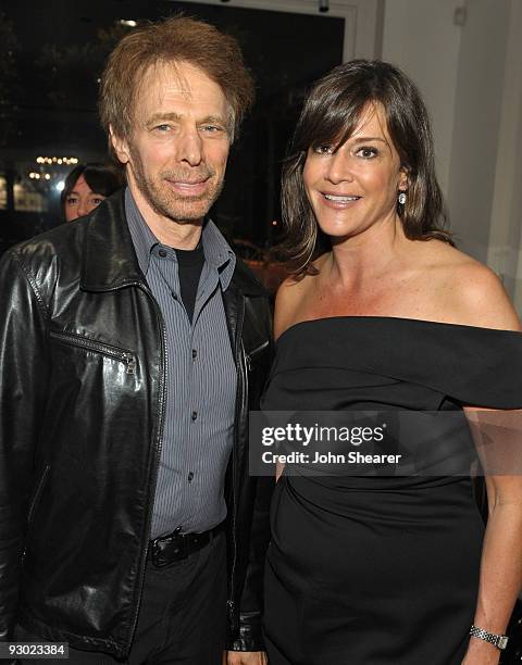 Jerry Bruckheimer and Dana Davis attend the launch of the Dana Davis Pop-Up Boutique on November 12, 2009 in Los Angeles, California.