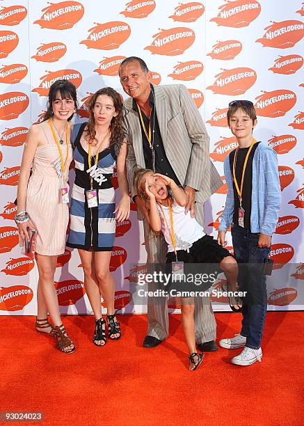 Actor Peter Rowsthorn and family arrive for the Australian Nickelodeon Kids' Choice Awards 2009 at Hisense Arena on November 13, 2009 in Melbourne,...