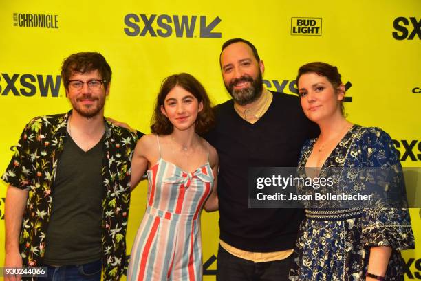 Actors John Gallagher Jr., Sophia Mitri Schloss, Tony Hale and Melanie Lynskey attend the premiere of "SADIE" during SXSW at Stateside Theater on...