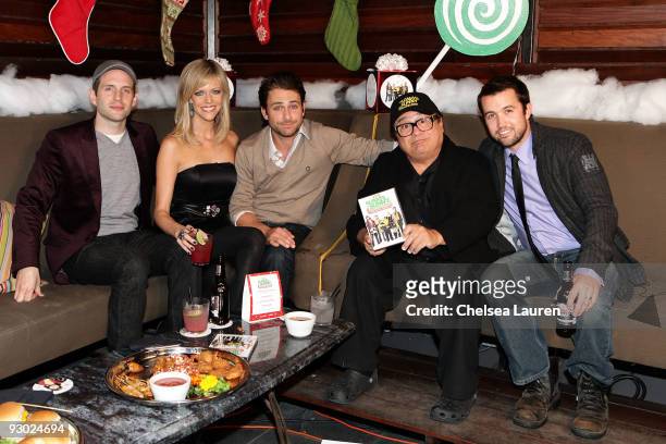 Actors Glenn Howerton, Kaitlin Olson, Charlie Day, Danny DeVito and Rob McElhenney attend the 'It's Always Sunny in Philadelphia' new Christmas...