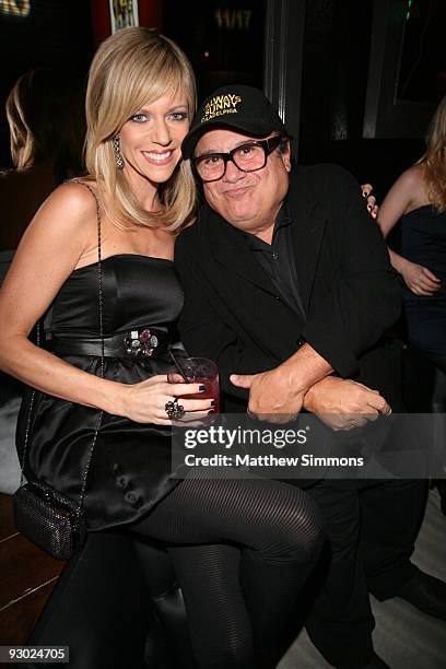 Kailtin Olson and Danny DeVito attend the celebration of the release of "A Very Sunny Christmas" at Guys and Dolls Lounge on November 12, 2009 in Los...