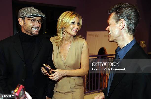 Recording artist/actor Tim McGraw, singer/songwriter Faith Hill and singer/songwriter Randy Travis attend "The Blind Side" premiere after party...