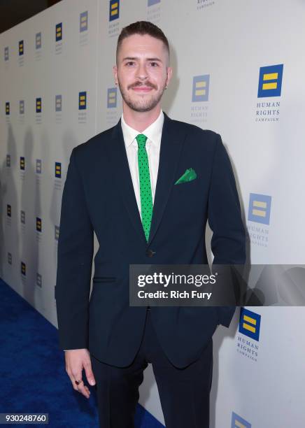 Jake Wilson attends The Human Rights Campaign 2018 Los Angeles Gala Dinner at JW Marriott Los Angeles at L.A. LIVE on March 10, 2018 in Los Angeles,...