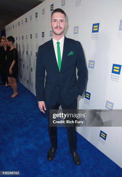 Jake Wilson attends The Human Rights Campaign 2018 Los Angeles Gala Dinner at JW Marriott Los Angeles at L.A. LIVE on March 10, 2018 in Los Angeles,...