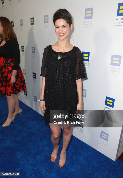 Lilan Bowden attends The Human Rights Campaign 2018 Los Angeles Gala Dinner at JW Marriott Los Angeles at L.A. LIVE on March 10, 2018 in Los Angeles,...