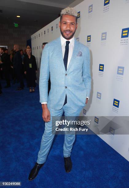 Jeffrey Bowyer-Chapman attends The Human Rights Campaign 2018 Los Angeles Gala Dinner at JW Marriott Los Angeles at L.A. LIVE on March 10, 2018 in...