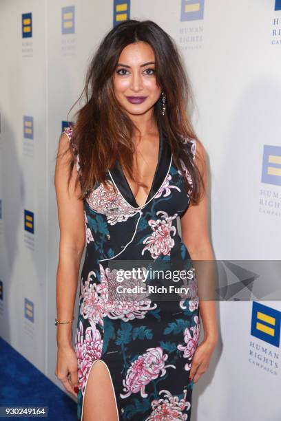 Noureen DeWulf attends The Human Rights Campaign 2018 Los Angeles Gala Dinner at JW Marriott Los Angeles at L.A. LIVE on March 10, 2018 in Los...