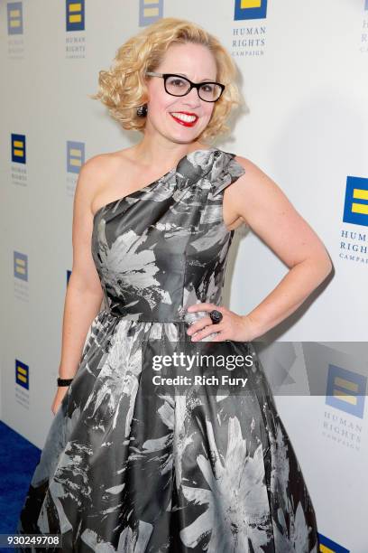 Congresswoman Kyrsten Sinema attends The Human Rights Campaign 2018 Los Angeles Gala Dinner at JW Marriott Los Angeles at L.A. LIVE on March 10, 2018...